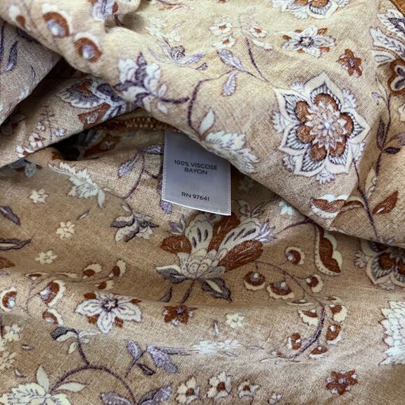 J.Jill Women’s Brown Paisley Button Down Blouse Sz Small - Picture 7 of 7